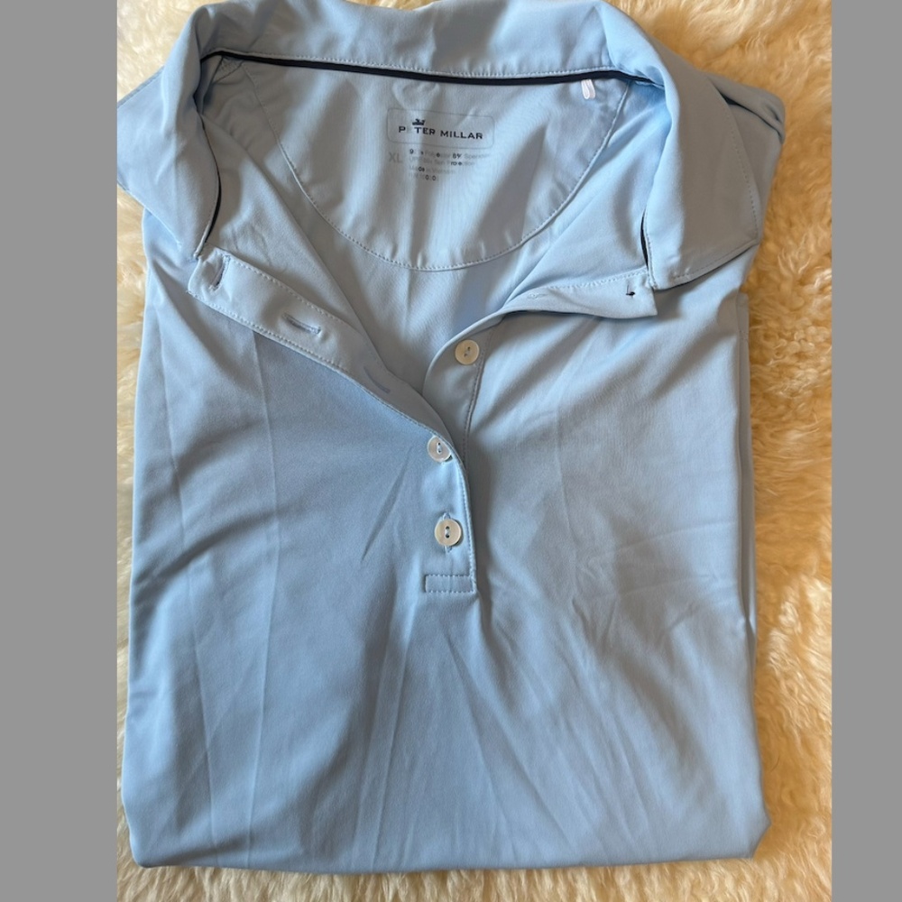 Peter Millar Sport Mesh Women's Polo Shirt in Light Blue